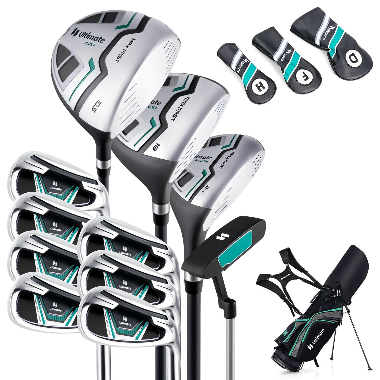 Ultimate Men'S Golf Complete Set with Rain Hood, 13 Pieces, Green