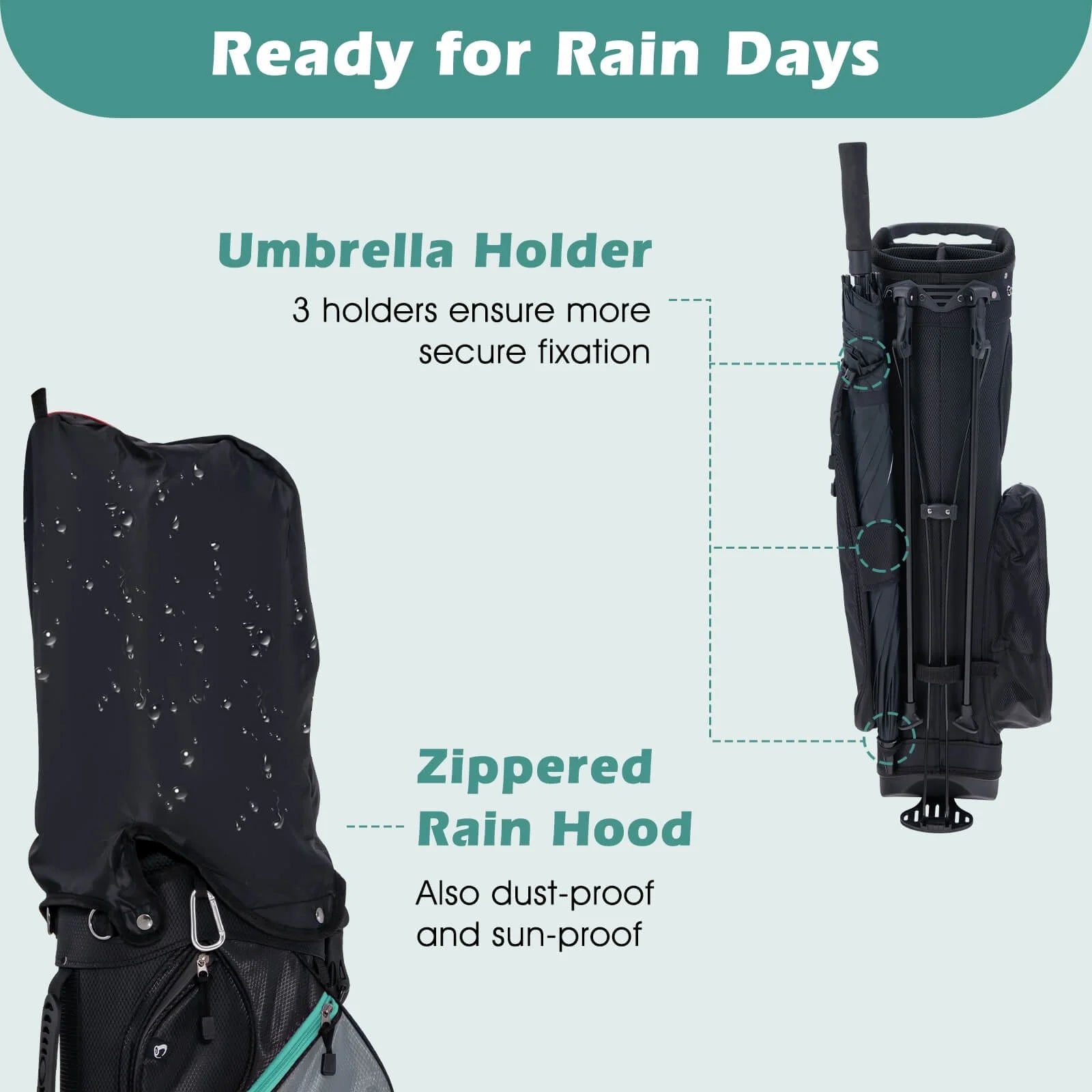 Ultimate Men'S Golf Complete Set with Rain Hood, 13 Pieces, Green