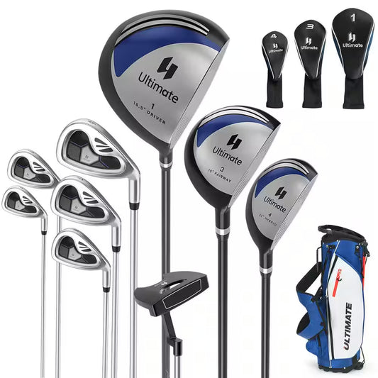 Men'S 9 Pieces Complete Golf Club Set Includes 460Cc Alloy Driver 3# Fairway Wood 4# Hybrid 6# 7# 8# 9# and P# Irons