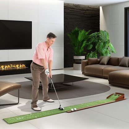 Golf Putting Mat Practice Training Aid with Auto Ball Return and