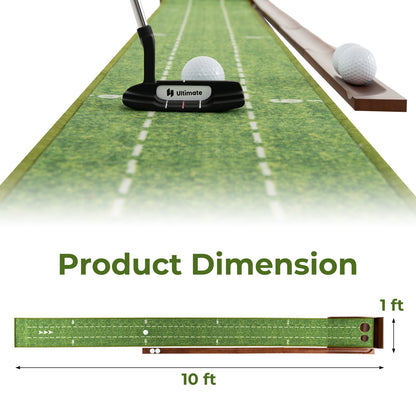 Golf Putting Mat Practice Training Aid with Auto Ball Return and