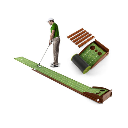 Golf Putting Mat Practice Training Aid with Auto Ball Return and