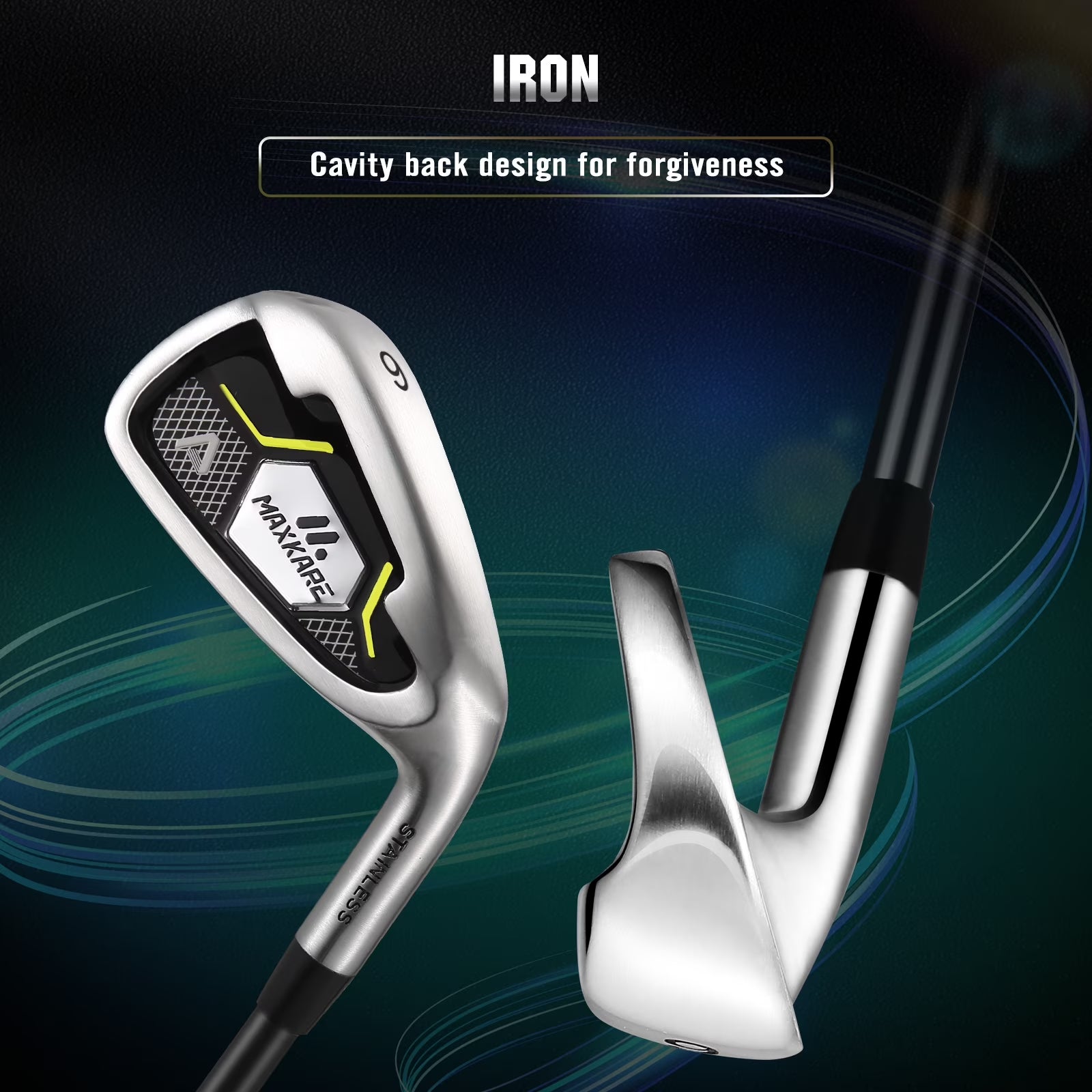 Complete Golf Clubs Set Golf Men'S Regular 9-Piece Complete Set - Right Hand,Yellow