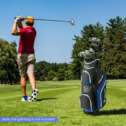 Men'S 9 Pieces Complete Golf Club Set Includes 460Cc Alloy Driver 3# Fairway Wood 4# Hybrid 6# 7# 8# 9# and P# Irons